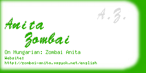 anita zombai business card